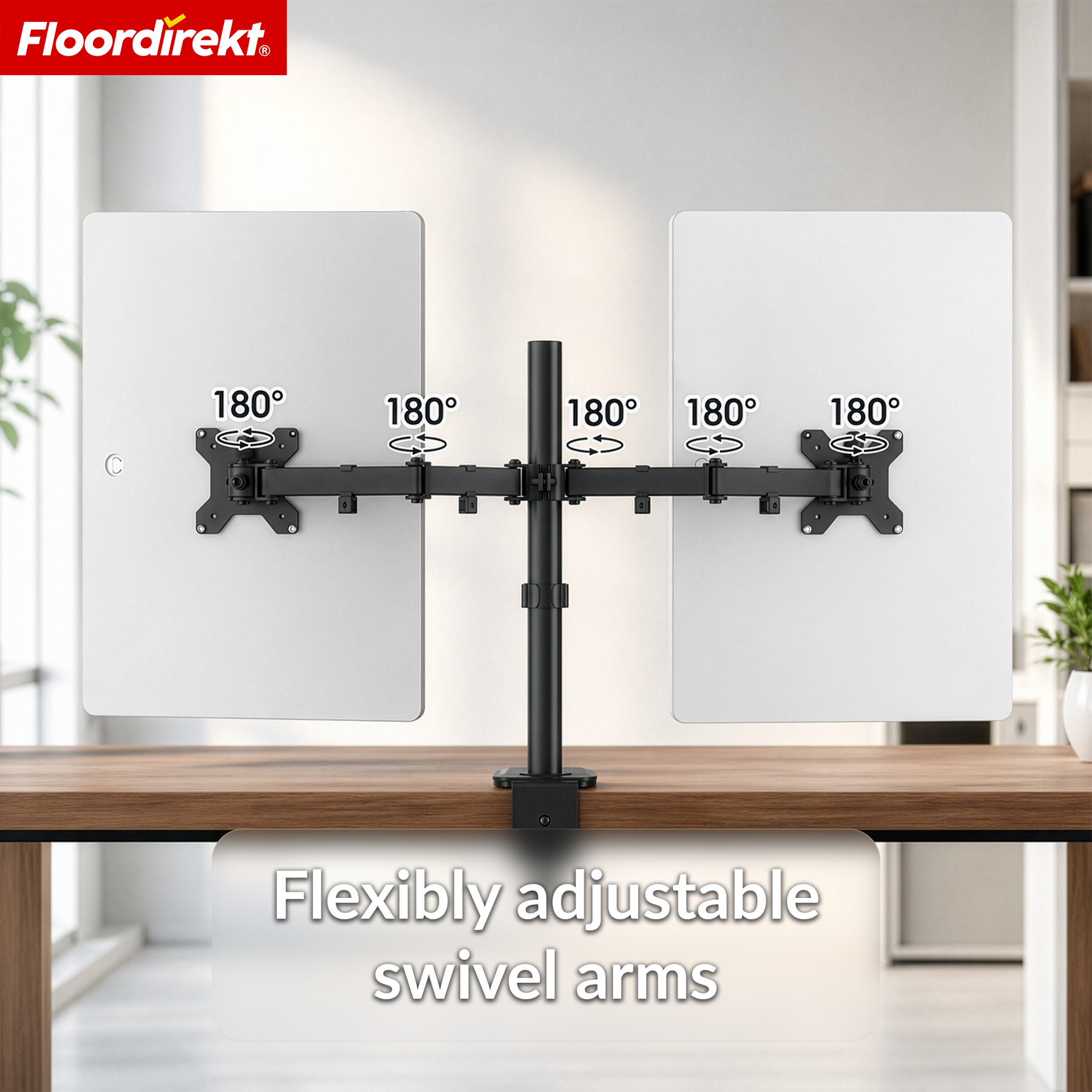 Monitor Arm | Flexibly Adjustable Monitor Mount with Desk Clamp for 1 or 2 Monitors