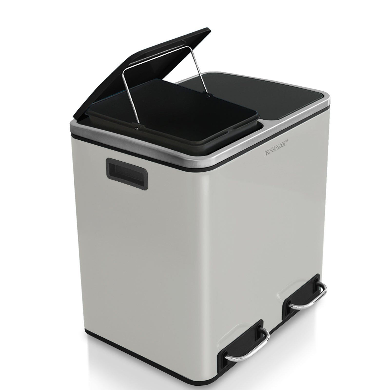 Waste Bin | Felix | Stainless Steel | Separation System | With Closing Damper