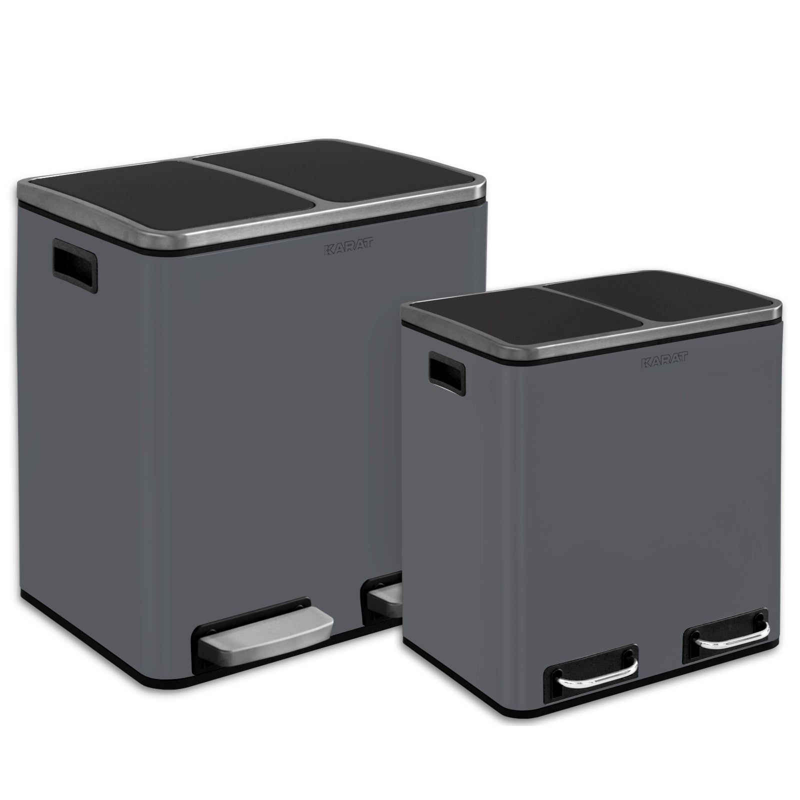 Waste Bin | Felix | Stainless Steel | Separation System | With Closing Damper