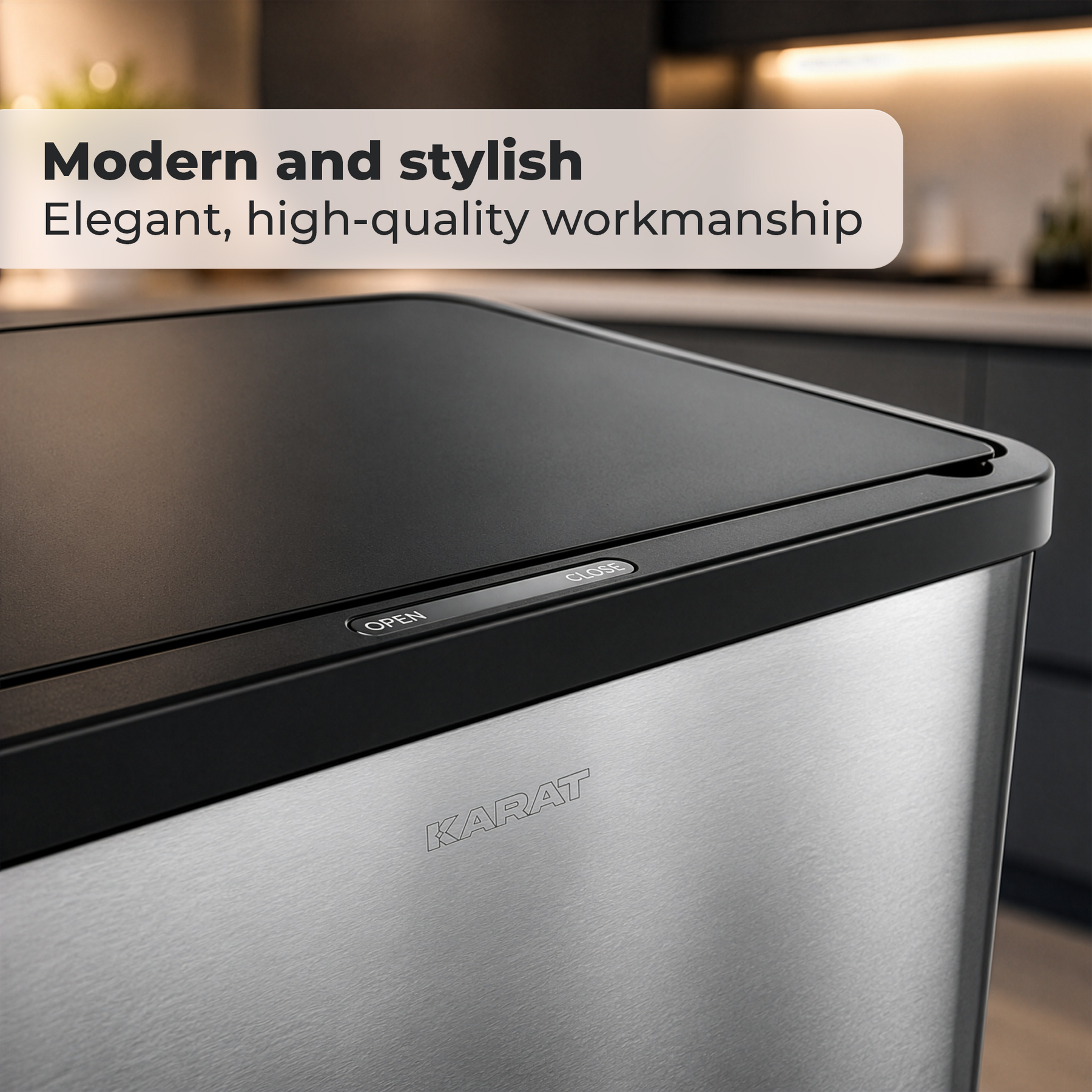 Trash Can | Tyler | Stainless Steel Sensor Bin | 2 × 24 L Dual Compartment | Lockable Wheels