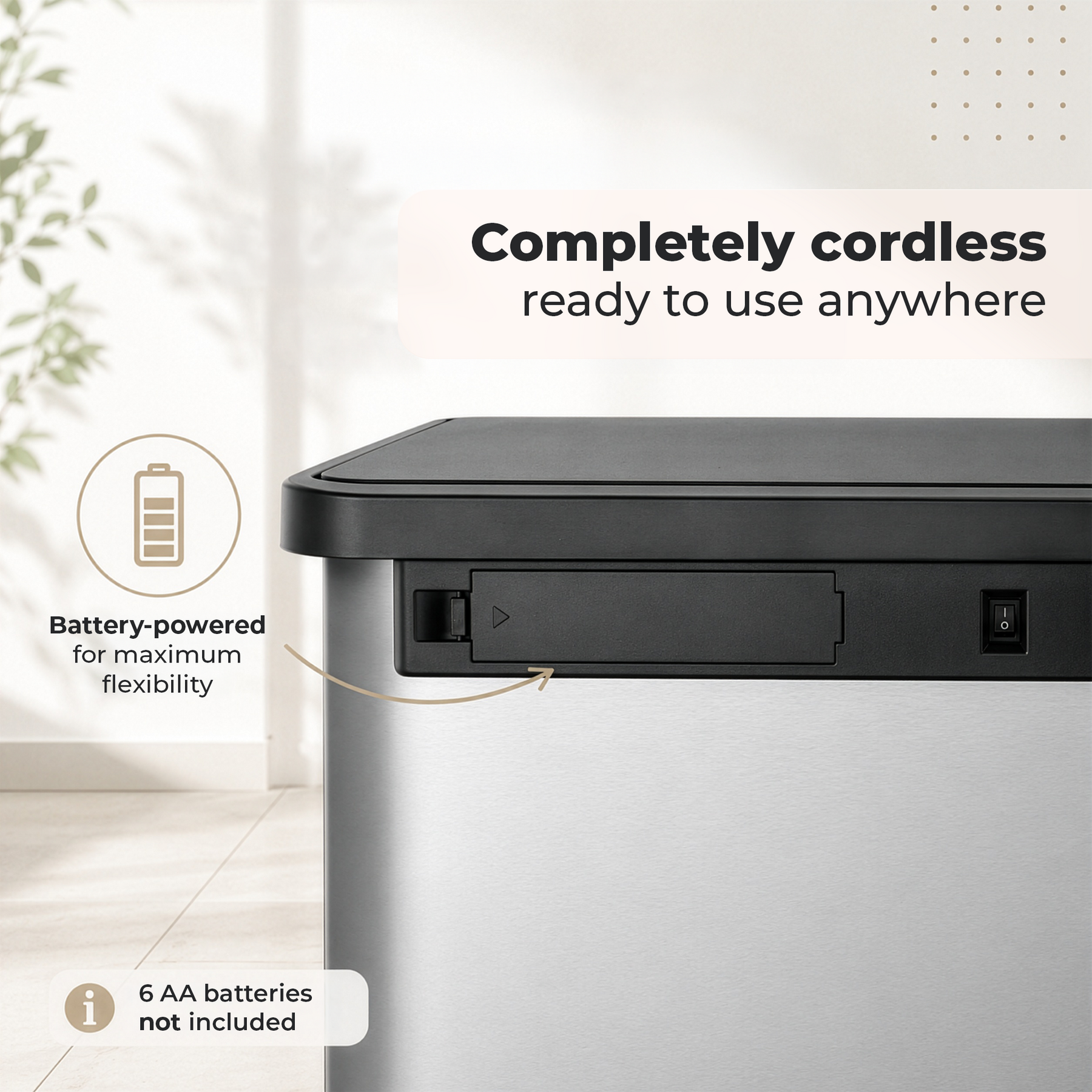 Trash Can | Tyler | Stainless Steel Sensor Bin | 2 × 24 L Dual Compartment | Lockable Wheels