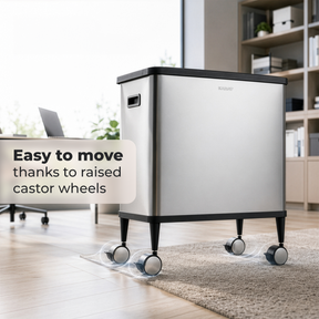 Trash Can | Tyler | Stainless Steel Sensor Bin | 2 × 24 L Dual Compartment | Lockable Wheels