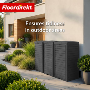 Outdoor Trash Can in Wood Look | Weather-Resistant Waste Bin for Garden & Patio | 118L / 230L