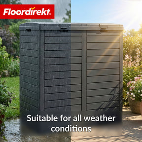 Outdoor Trash Can in Wood Look | Weather-Resistant Waste Bin for Garden & Patio | 118L / 230L