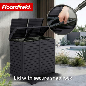 Outdoor Trash Can in Wood Look | Weather-Resistant Waste Bin for Garden & Patio | 118L / 230L