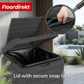 Outdoor Trash Can in Wood Look | Weather-Resistant Waste Bin for Garden & Patio | 118L / 230L