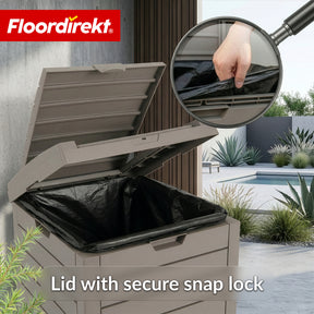 Outdoor Trash Can in Wood Look | Weather-Resistant Waste Bin for Garden & Patio | 118L / 230L