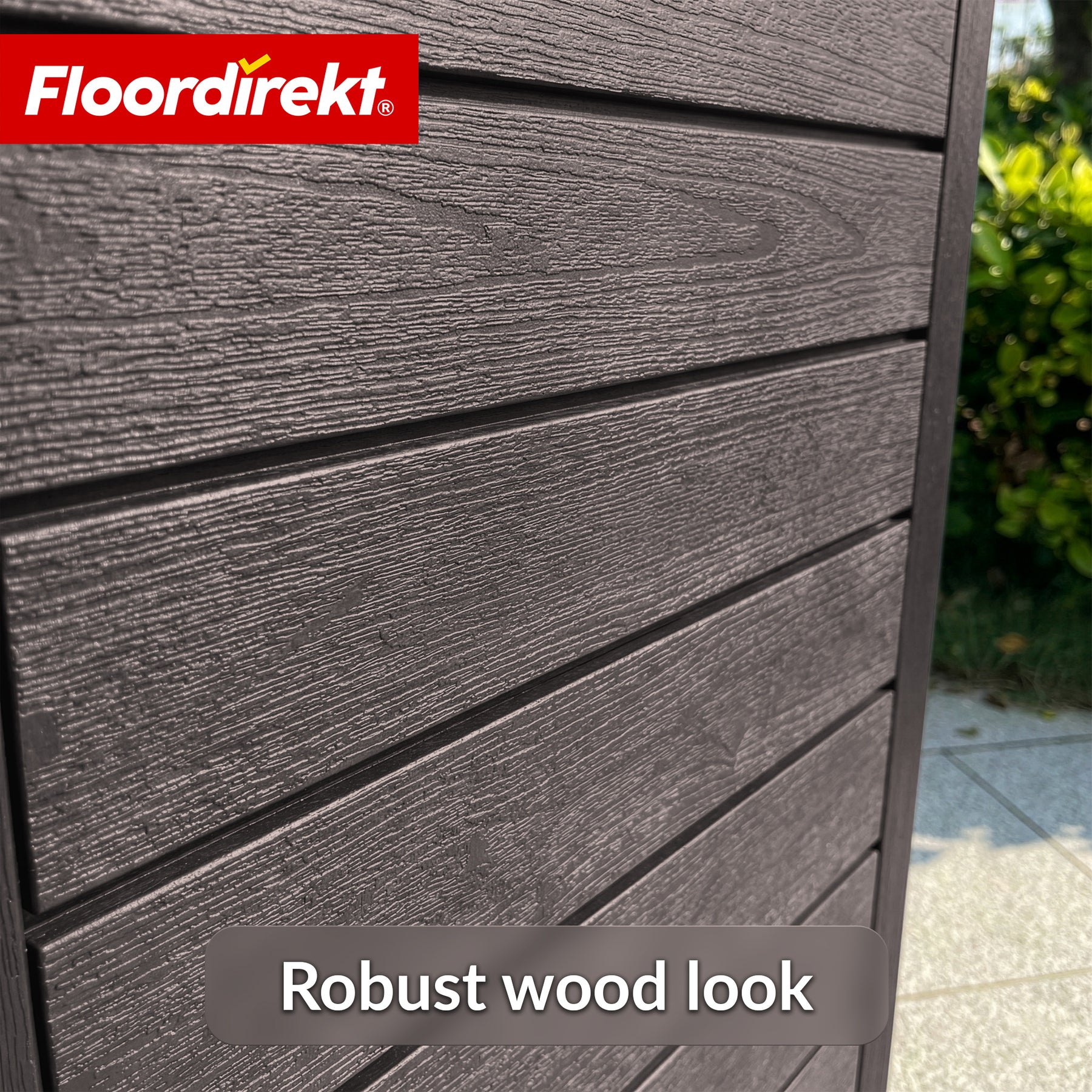 Outdoor Trash Can in Wood Look | Weather-Resistant Waste Bin for Garden & Patio | 118L / 230L