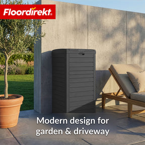 Outdoor Trash Can in Wood Look | Weather-Resistant Waste Bin for Garden & Patio | 118L / 230L