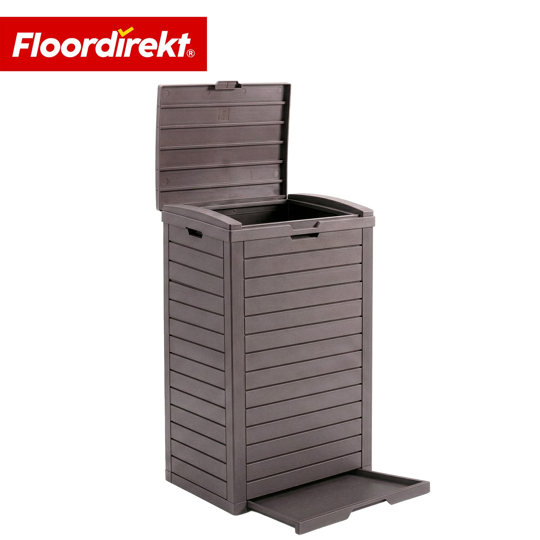 Outdoor Trash Can in Wood Look | Weather-Resistant Waste Bin for Garden & Patio | 118L / 230L
