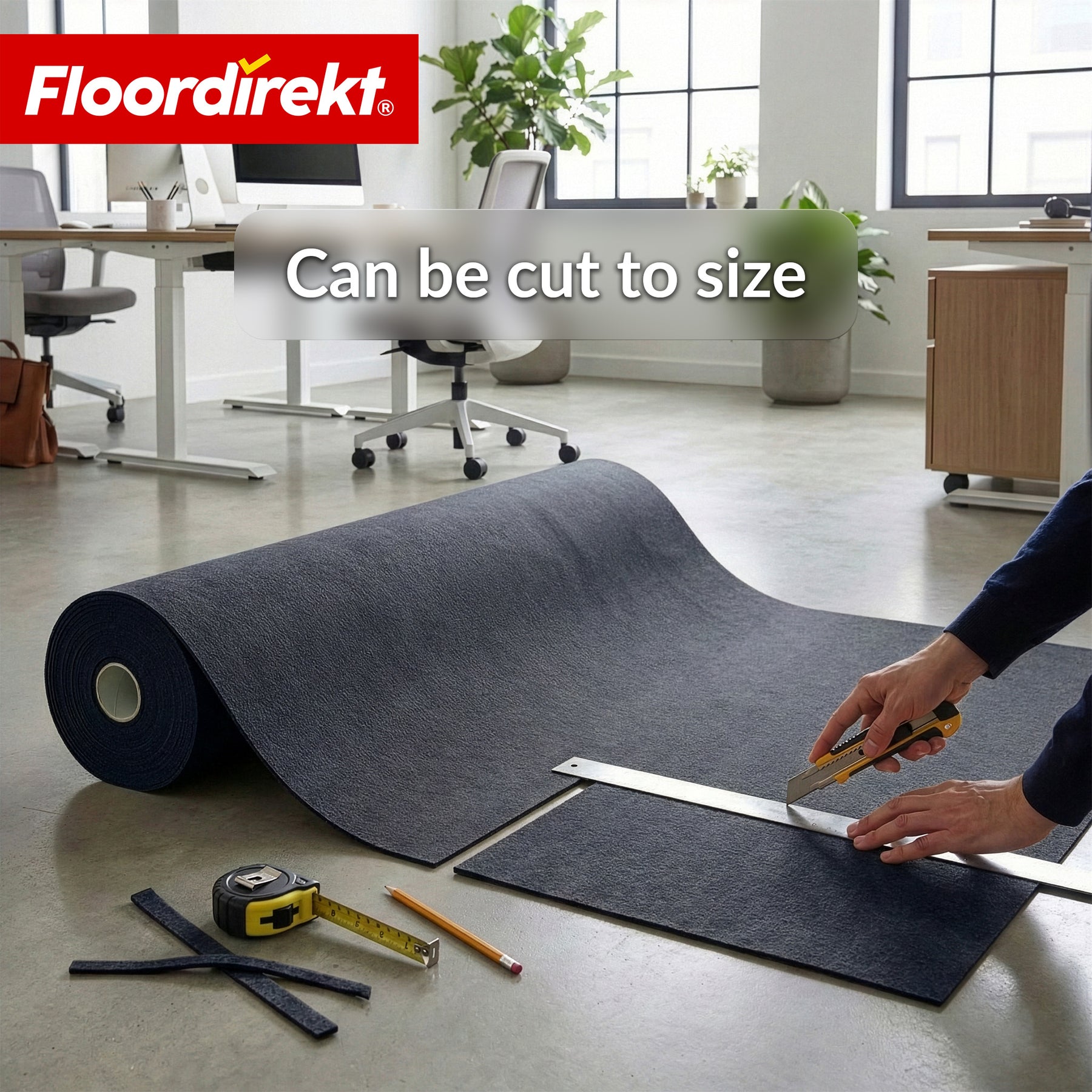 Needlefelt Carpet | Malta | 2 m Wide Custom Cut | Flooring with Foam Backing for Home & Office