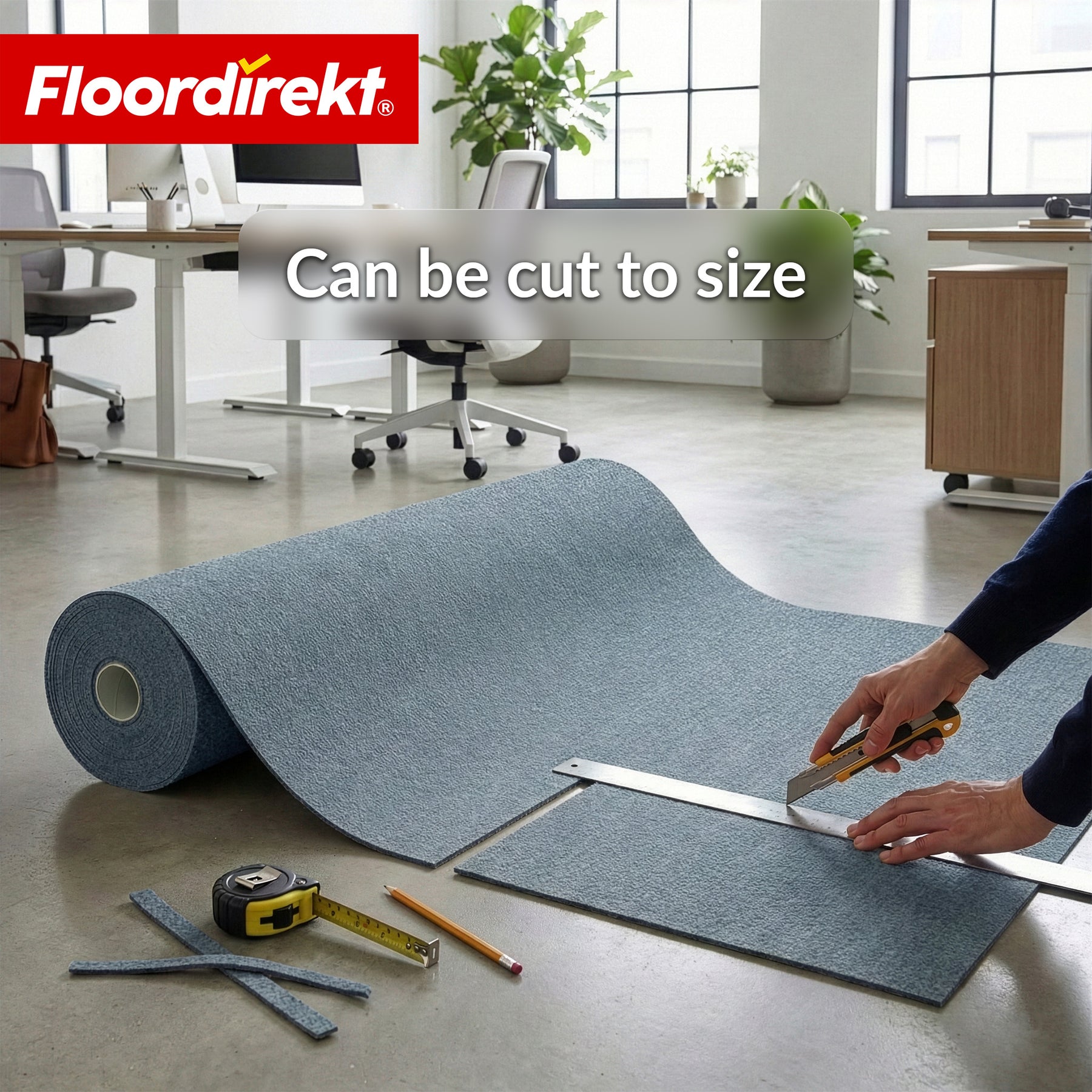 Needlefelt Carpet | Malta | 2 m Wide Custom Cut | Flooring with Foam Backing for Home & Office