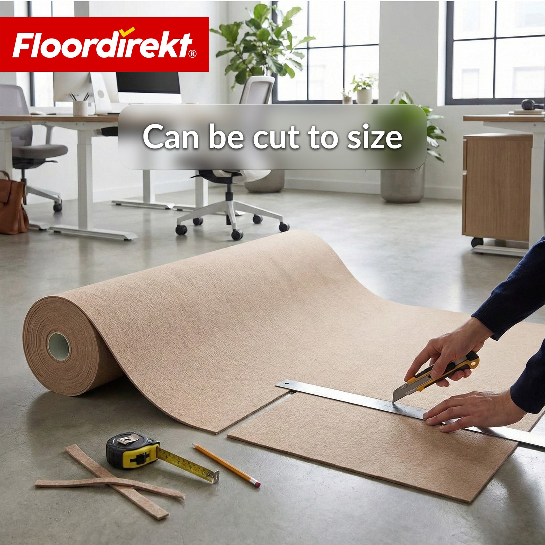 Needlefelt Carpet | Malta | 2 m Wide Custom Cut | Flooring with Foam Backing for Home & Office