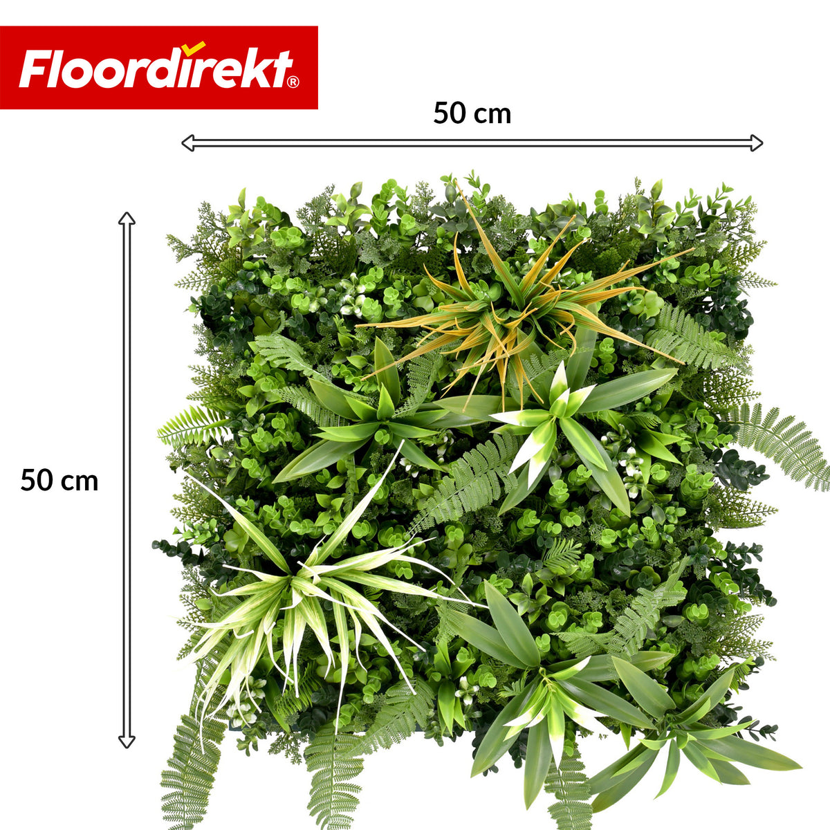 Plant Wall | Fire Sky | Natural, Maintenance-Free Artificial Plant Panel | UV-Resistant & Expandable with Click System | 50 × 50 cm