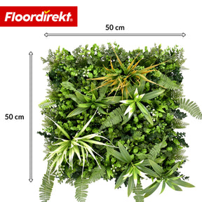 Plant Wall | Fire Sky | Natural, Maintenance-Free Artificial Plant Panel | UV-Resistant & Expandable with Click System | 50 × 50 cm