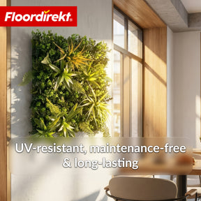 Plant Wall | Fire Sky | Natural, Maintenance-Free Artificial Plant Panel | UV-Resistant & Expandable with Click System | 50 × 50 cm