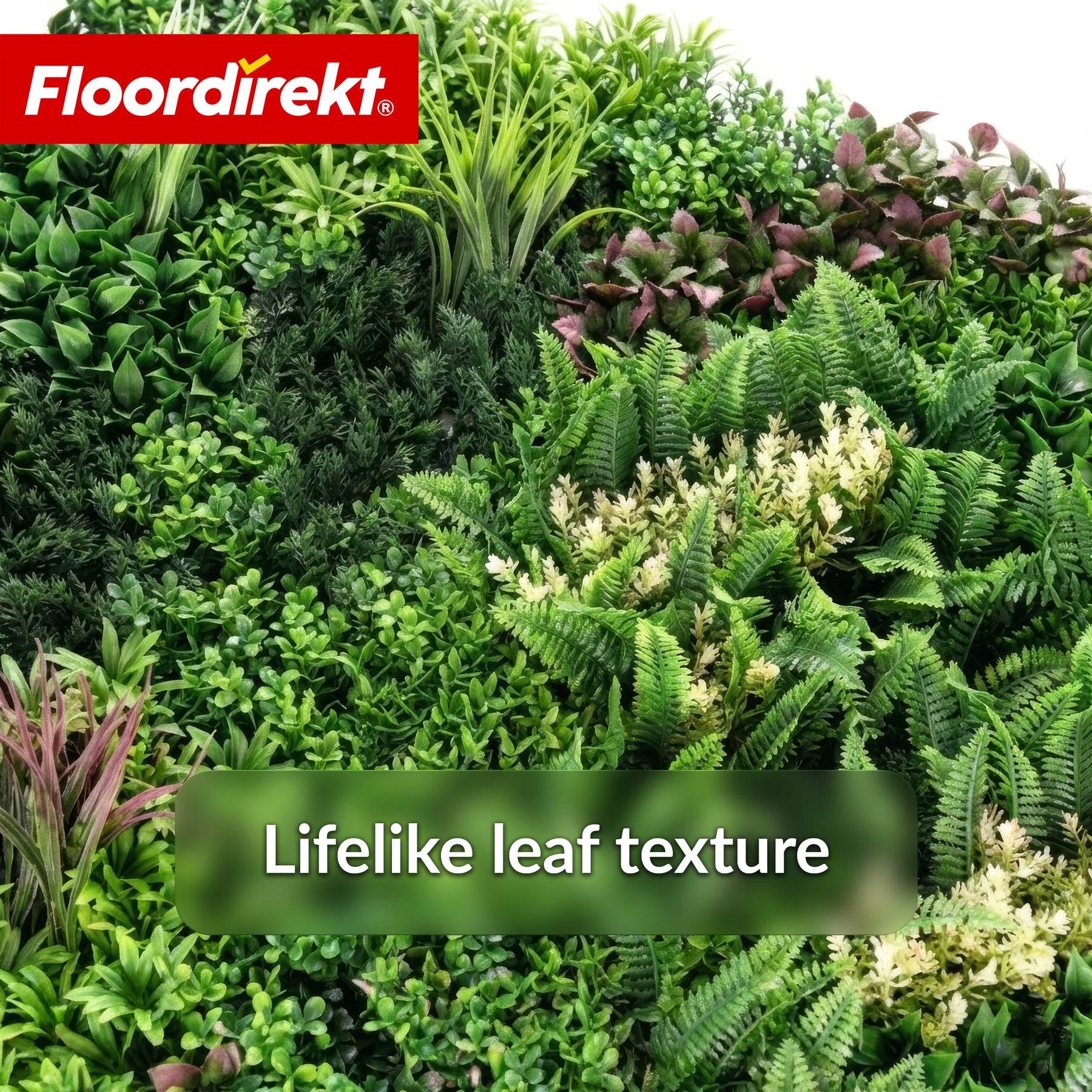 Artificial Plant Wall | Hera | Natural-Looking, Low-Maintenance Green Panel | UV-Resistant & Expandable Click System | 100 × 100 cm