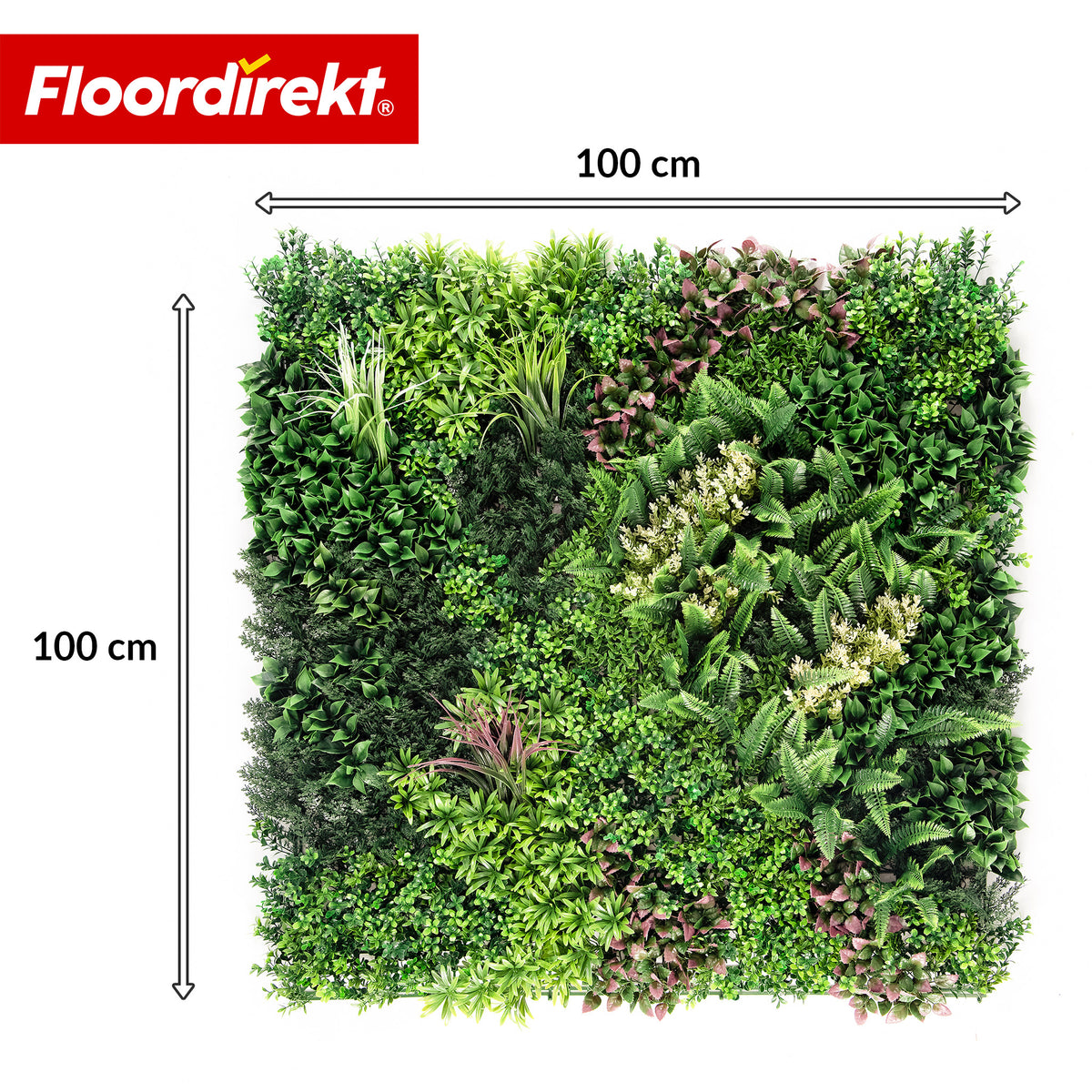 Artificial Plant Wall | Hera | Natural-Looking, Low-Maintenance Green Panel | UV-Resistant & Expandable Click System | 100 × 100 cm