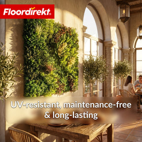 Artificial Plant Wall | Hera | Natural-Looking, Low-Maintenance Green Panel | UV-Resistant & Expandable Click System | 100 × 100 cm