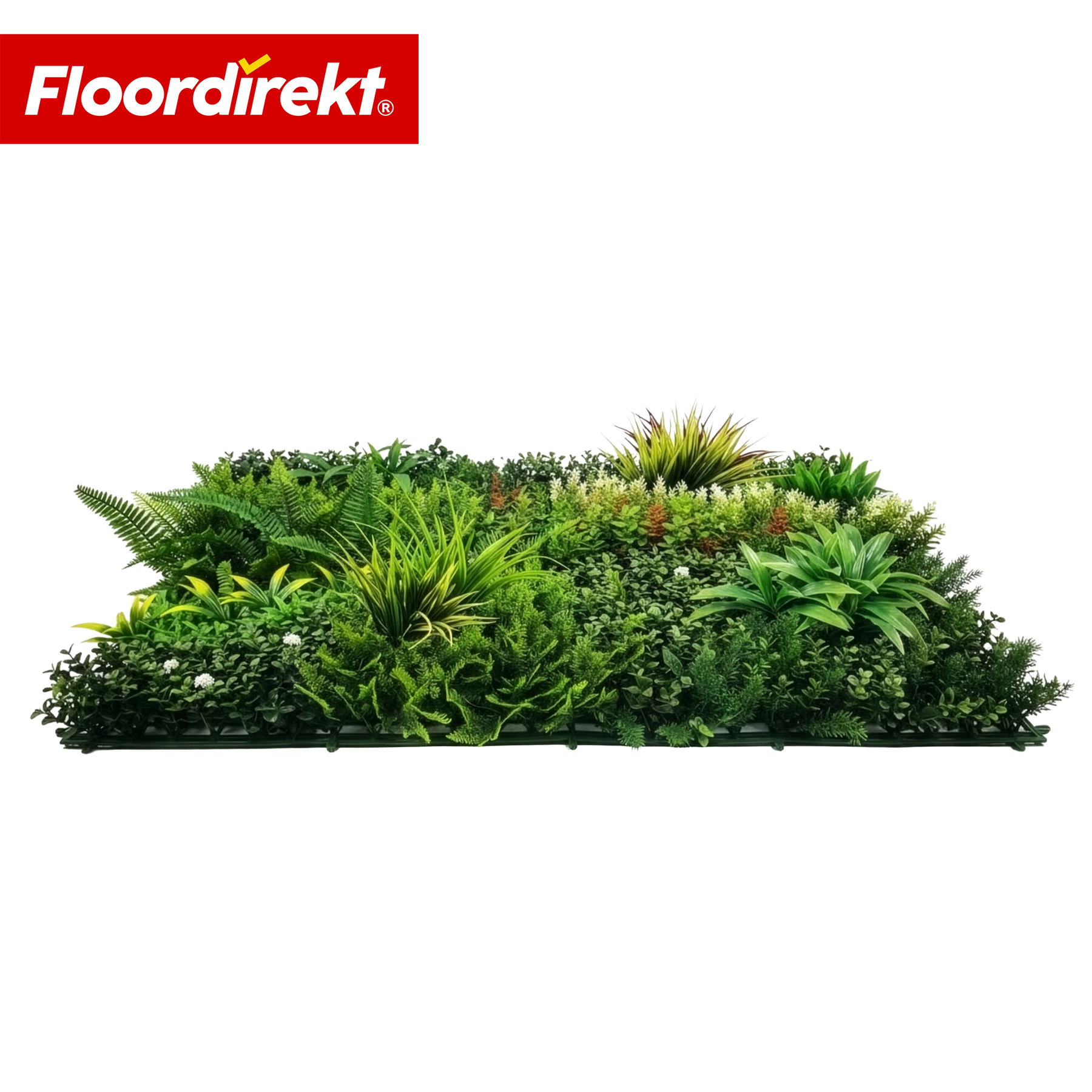 Plant Wall | Meadow | Natural-Looking Artificial Plant Panel, UV-Resistant & Maintenance-Free | Expandable Click System | 100 × 100 cm