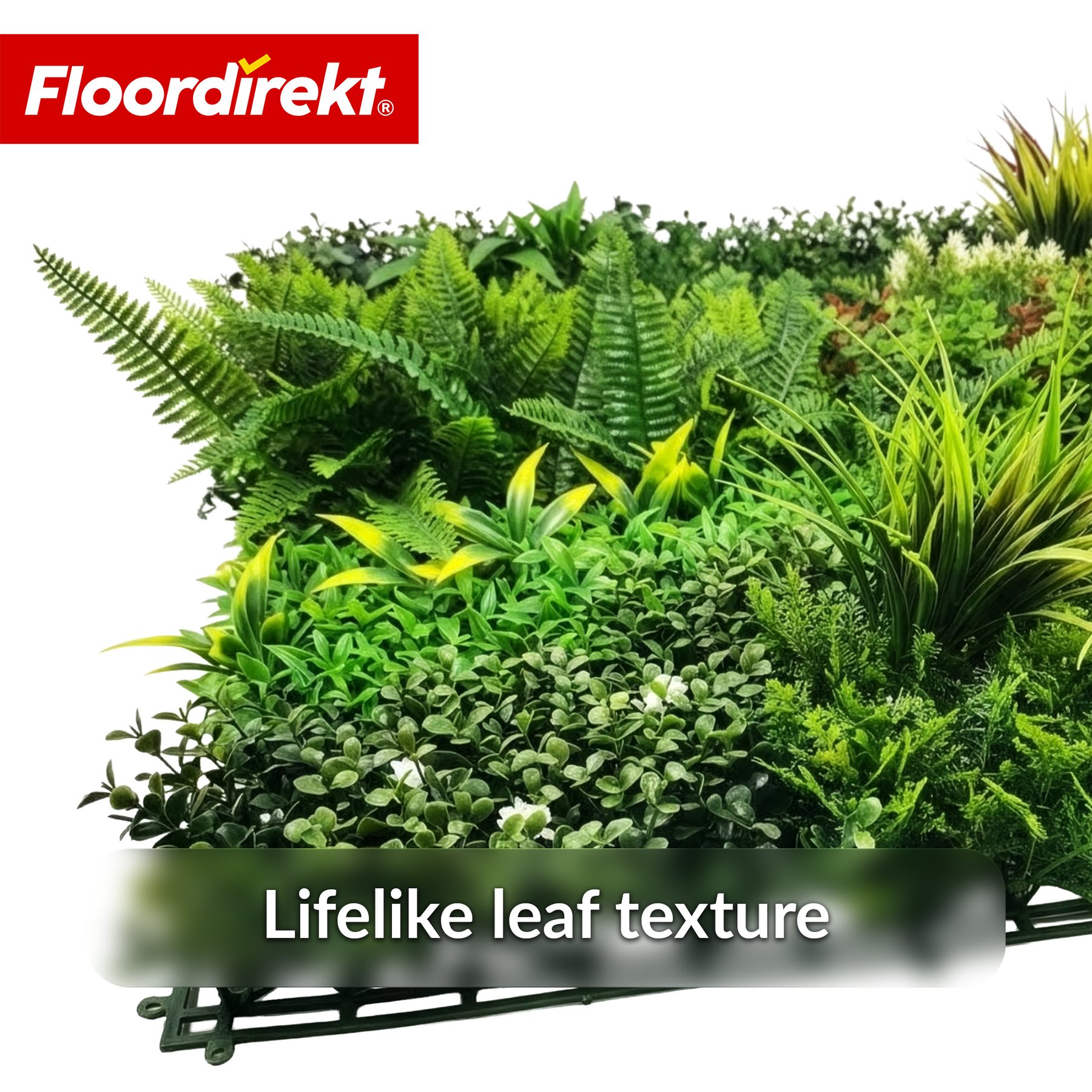Plant Wall | Meadow | Natural-Looking Artificial Plant Panel, UV-Resistant & Maintenance-Free | Expandable Click System | 100 × 100 cm