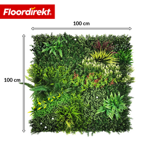Plant Wall | Meadow | Natural-Looking Artificial Plant Panel, UV-Resistant & Maintenance-Free | Expandable Click System | 100 × 100 cm