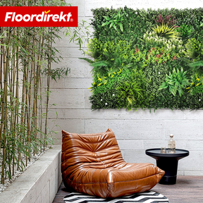 Plant Wall | Meadow | Natural-Looking Artificial Plant Panel, UV-Resistant & Maintenance-Free | Expandable Click System | 100 × 100 cm