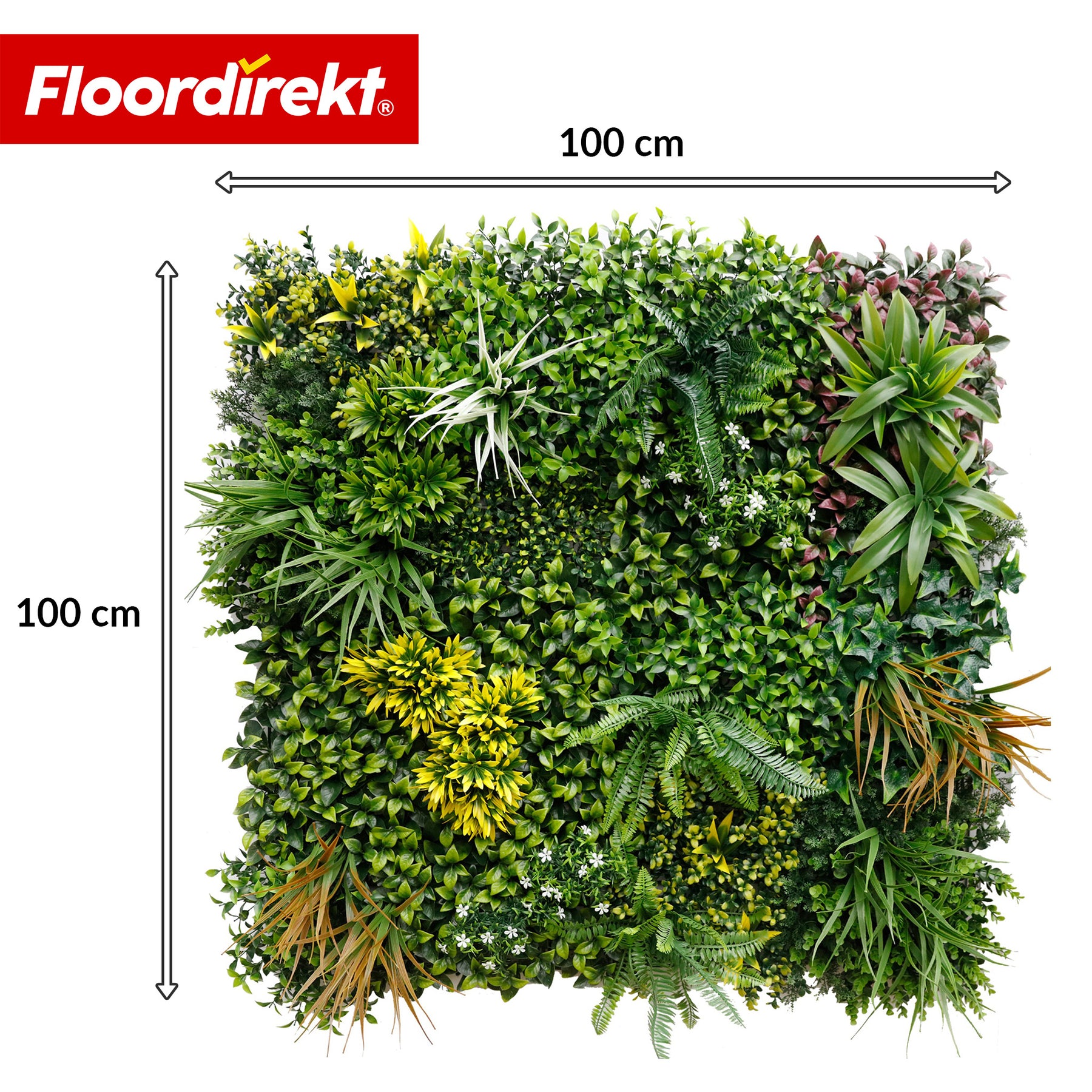 Plant Wall | Spring Garden | Natural, Maintenance-Free Green Panel | UV-Resistant & Expandable Click System | 100 × 100 cm