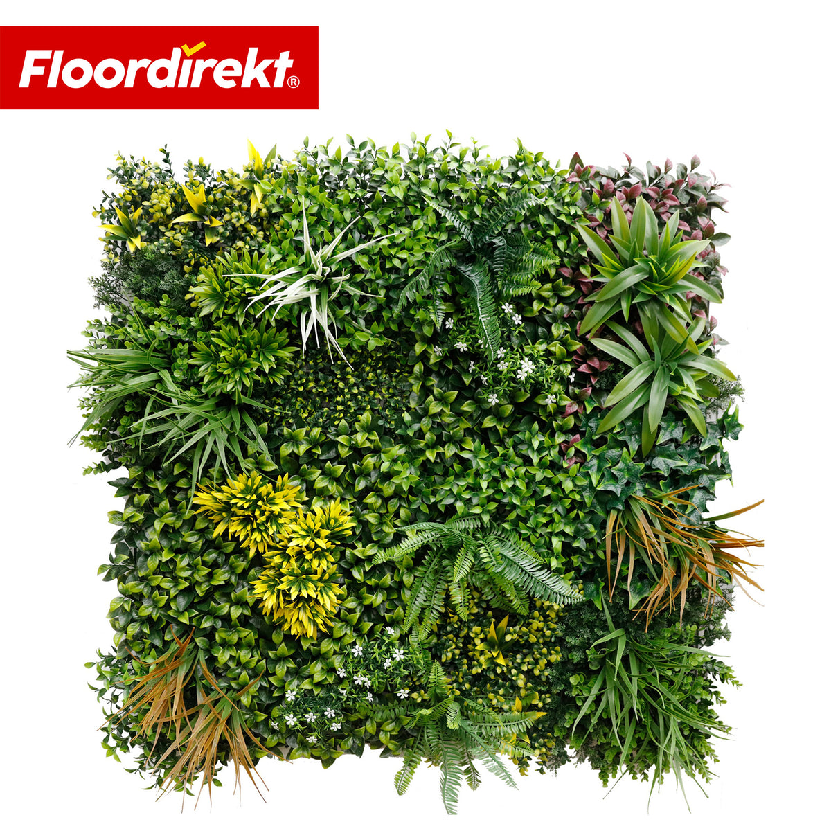 Plant Wall | Spring Garden | Natural, Maintenance-Free Green Panel | UV-Resistant & Expandable Click System | 100 × 100 cm