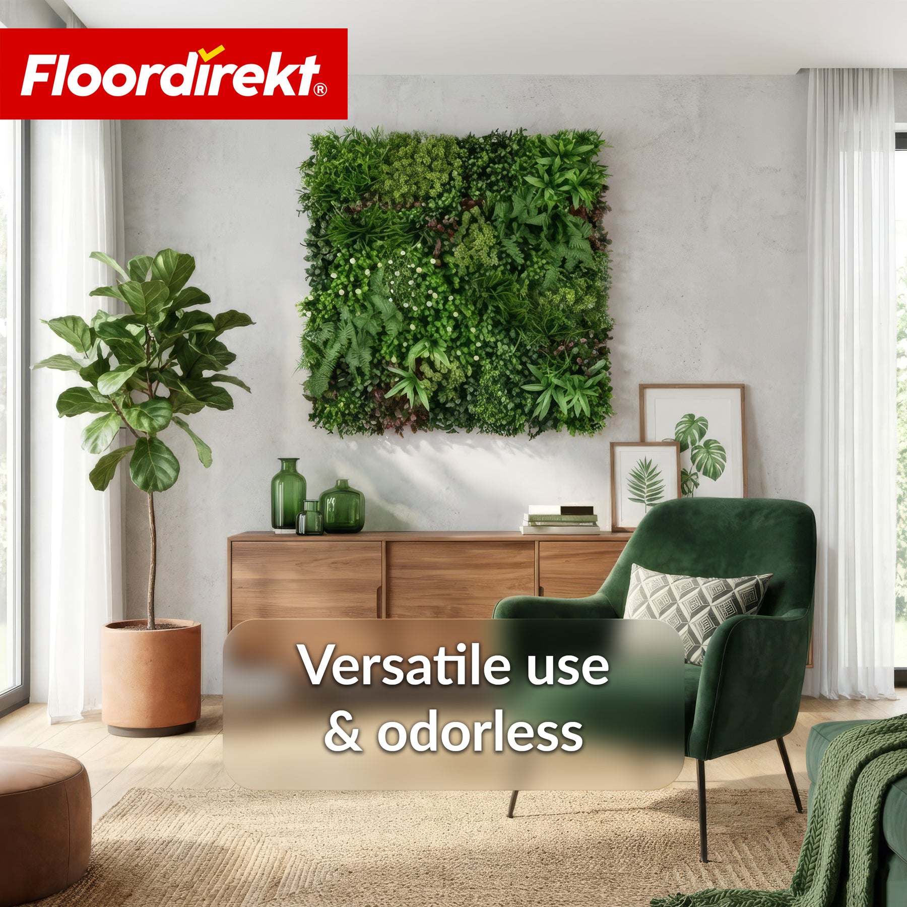 Plant Wall | Wonderland | Realistic Artificial Greenery Panel | Durable, UV-resistant & Expandable | 100 × 100 cm