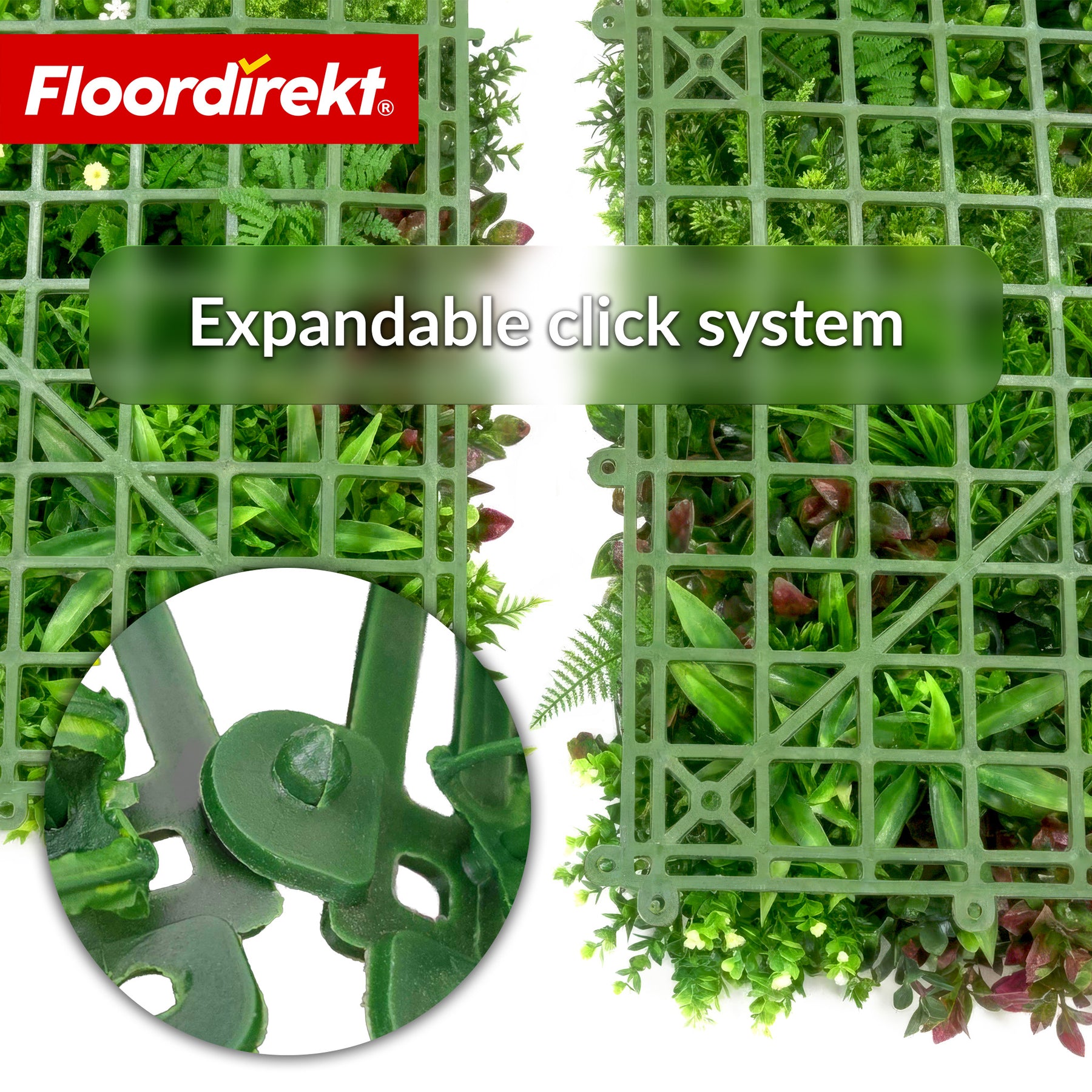 Plant Wall | Wonderland | Realistic Artificial Greenery Panel | Durable, UV-resistant & Expandable | 100 × 100 cm