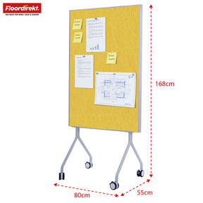 Mobile presentation board | Giant | Double-sided felt board 80 x 120 cm with lockable castors & shelf | Available in several colours