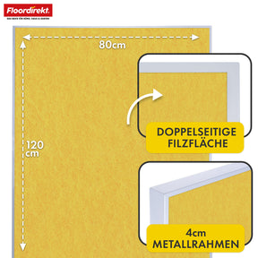 Mobile presentation board | Giant | Double-sided felt board 80 x 120 cm with lockable castors & shelf | Available in several colours