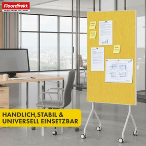 Mobile presentation board | Giant | Double-sided felt board 80 x 120 cm with lockable castors & shelf | Available in several colours