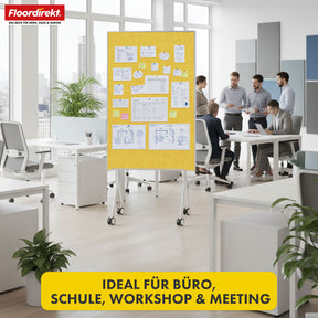 Mobile presentation board | Giant | Double-sided felt board 80 x 120 cm with lockable castors & shelf | Available in several colours