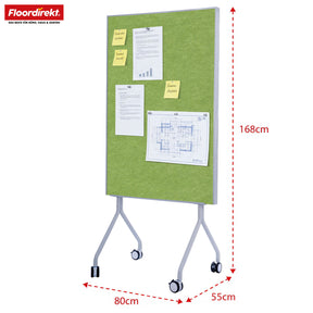 Mobile presentation board | Giant | Double-sided felt board 80 x 120 cm with lockable castors & shelf | Available in several colours
