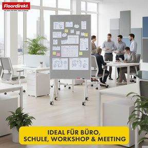 Mobile presentation board | Giant | Double-sided felt board 80 x 120 cm with lockable castors & shelf | Available in several colours
