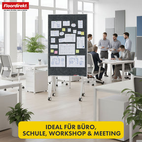 Mobile presentation board | Giant | Double-sided felt board 80 x 120 cm with lockable castors & shelf | Available in several colours