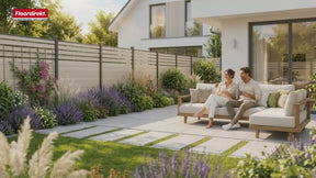 WPC Garden Fence System | Durable Privacy Screen | Grey | 180 x 180 cm