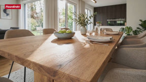Transparent matt table film with bevelled edge | Crystal | Matt protective film for tables | Customised cut
