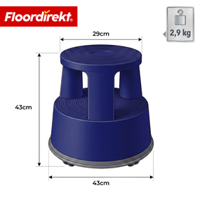 Rolling stool | Plastic step stool with wheels (elephant foot) | non-slip & TÜV certified