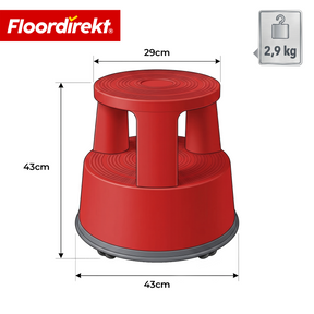 Rolling stool | Plastic step stool with wheels (elephant foot) | non-slip & TÜV certified