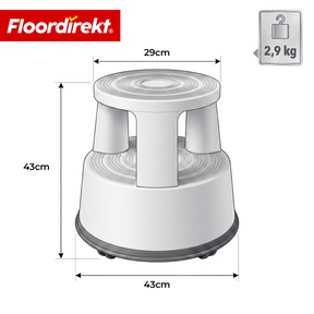Rolling stool | Plastic step stool with wheels (elephant foot) | non-slip & TÜV certified