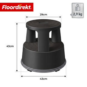 Rolling stool | Plastic step stool with wheels (elephant foot) | non-slip & TÜV certified