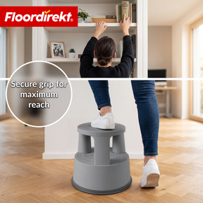 Rolling stool | Plastic step stool with wheels (elephant foot) | non-slip & TÜV certified