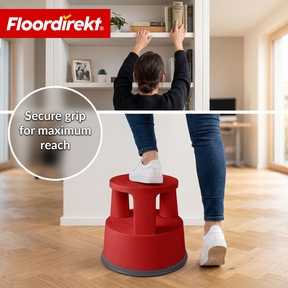 Rolling stool | Plastic step stool with wheels (elephant foot) | non-slip & TÜV certified