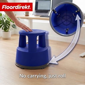 Rolling stool | Plastic step stool with wheels (elephant foot) | non-slip & TÜV certified