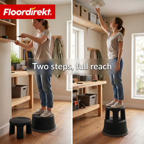 Rolling stool | Plastic step stool with wheels (elephant foot) | non-slip & TÜV certified