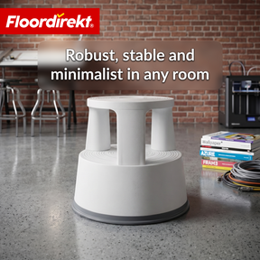 Rolling stool | Plastic step stool with wheels (elephant foot) | non-slip & TÜV certified