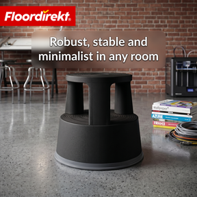 Rolling stool | Plastic step stool with wheels (elephant foot) | non-slip & TÜV certified